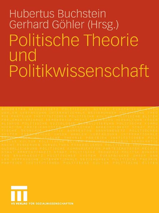 Title details for Politische Theorie und Politikwissenschaft by Hubertus Buchstein - Available